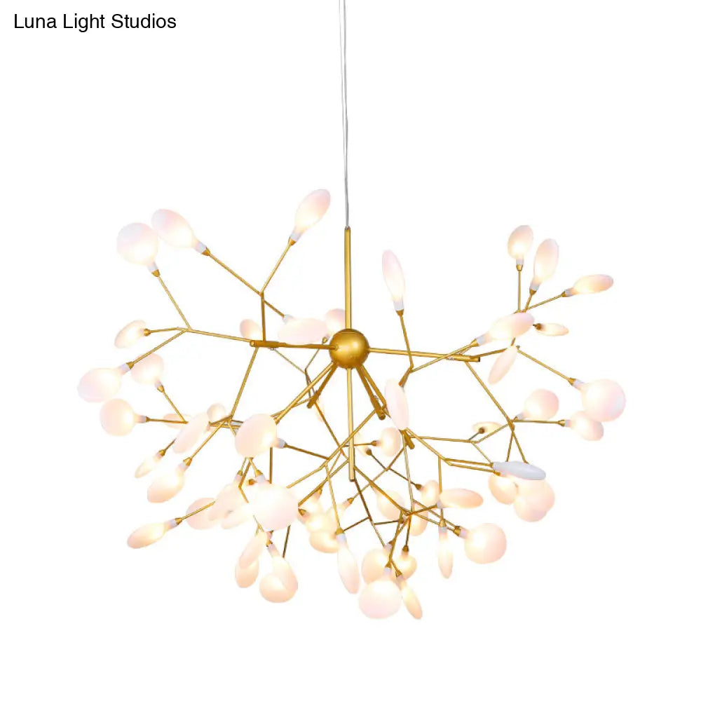 Contemporary Metal Branch Pendant Light With Led Suspension