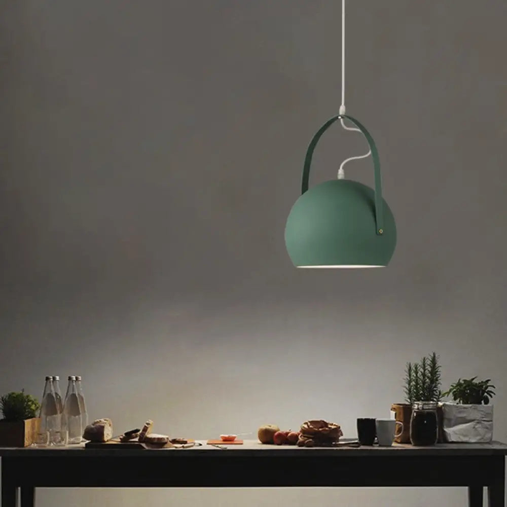 Contemporary Metal Bubble Hanging Light - Green 1-Light Down Lighting For Dining Room’ Note: The