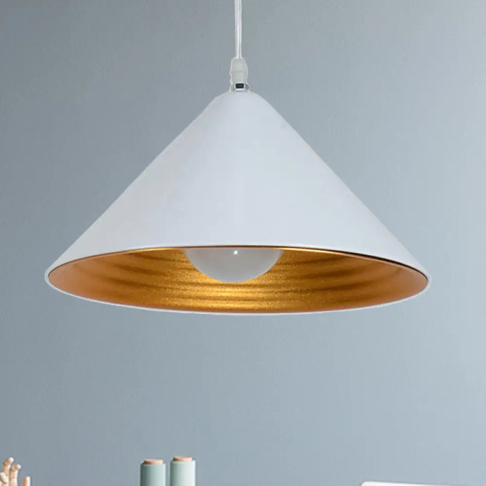 Contemporary Metal Ceiling Lamp Cone Shade With Gold Ripple Inside - Wide Options Elegant Hanging