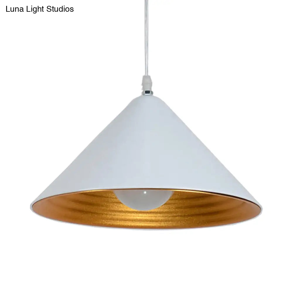 Contemporary Metal Ceiling Lamp Cone Shade With Gold Ripple Inside - Wide Options Elegant Hanging