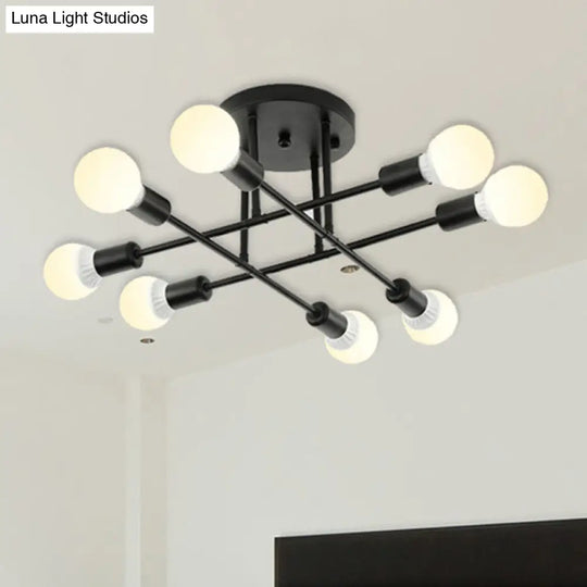 Contemporary Metal Ceiling Mount Light For Bookstore Living Rooms