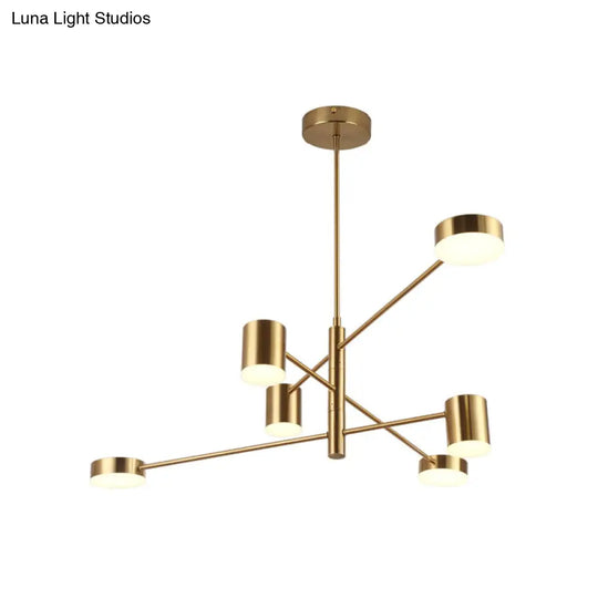 Contemporary Metal Chandelier Light Fixture - Tiered Design 6/8 Lights Black/Gold Perfect For