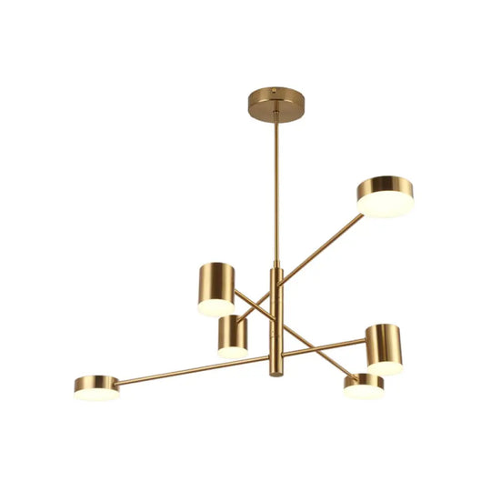 Contemporary Metal Chandelier Light Fixture - 3/4 Tiered 6/8 Lights Black/Gold Pendant For Bedroom