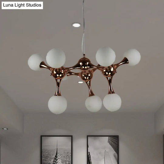 Contemporary Starburst Chandelier With Rose Gold Finish - 9/15 Lights Pendant