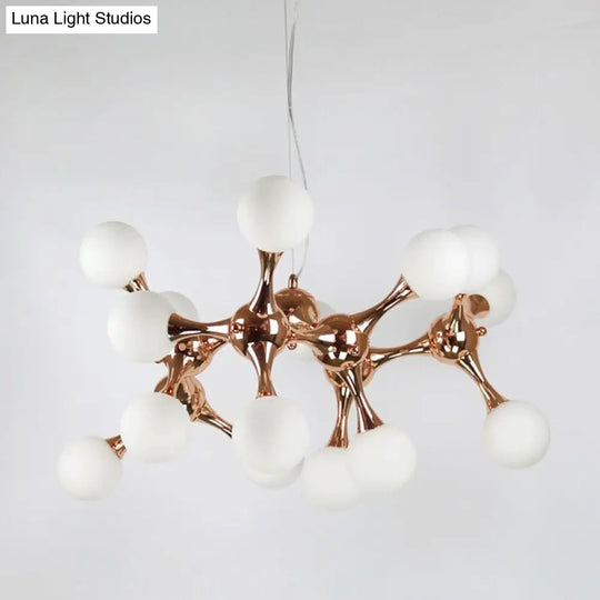 Contemporary Starburst Chandelier With Rose Gold Finish - 9/15 Lights Pendant