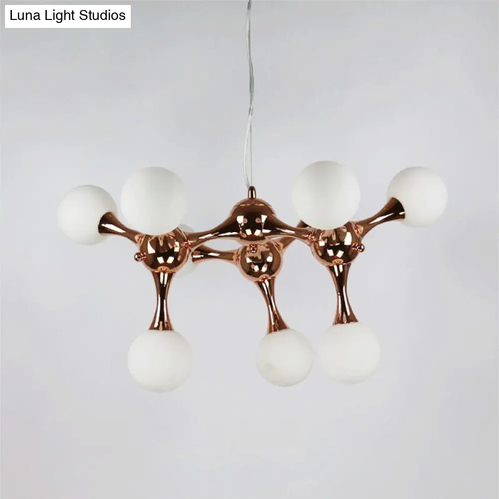 Contemporary Starburst Chandelier With Rose Gold Finish - 9/15 Lights Pendant