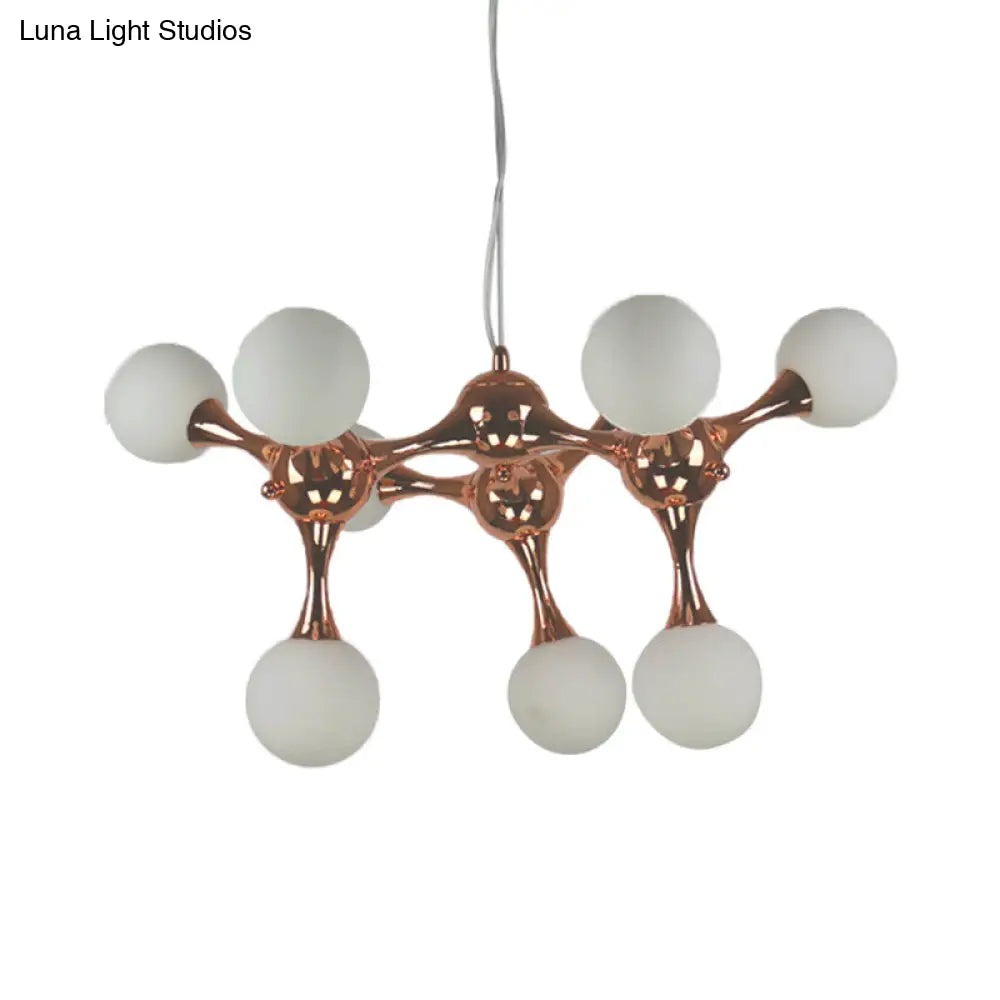 Contemporary Starburst Chandelier With Rose Gold Finish - 9/15 Lights Pendant