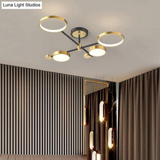 Contemporary Metal Circle Chandelier Light Fixtures For Living Room