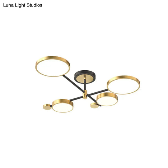 Contemporary Metal Circle Chandelier Light Fixtures For Living Room 4 / Gold Third Gear