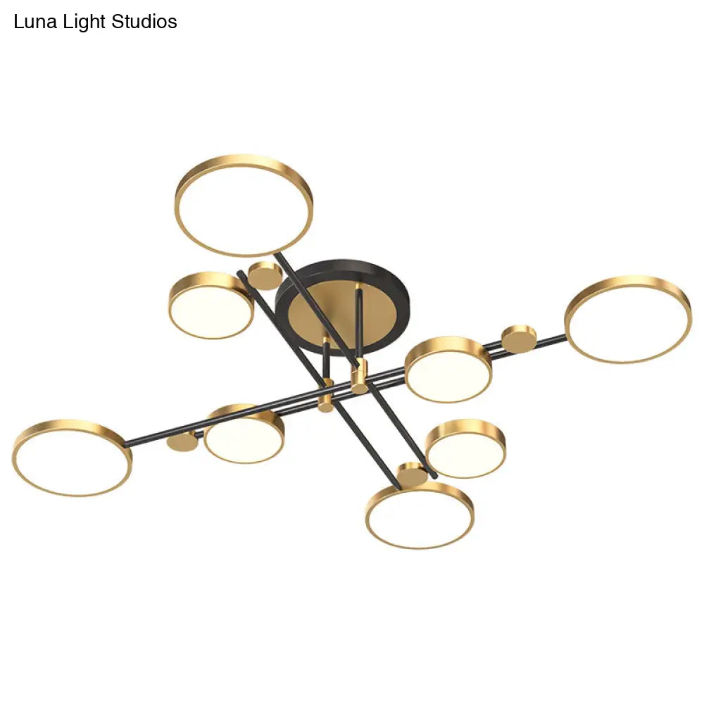 Contemporary Metal Circle Chandelier Light Fixtures For Living Room