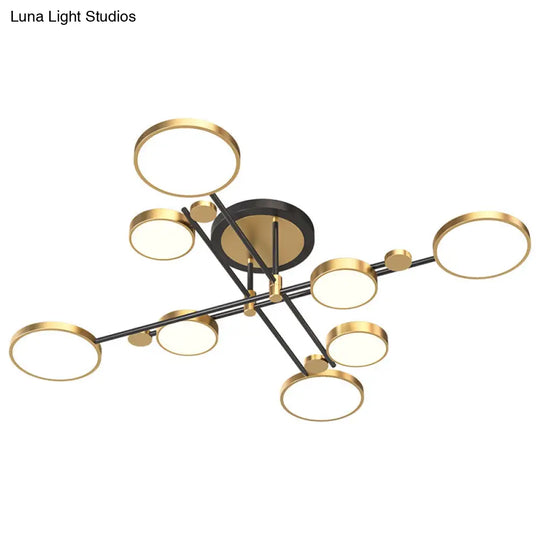 Contemporary Metal Circle Chandelier Light Fixtures For Living Room