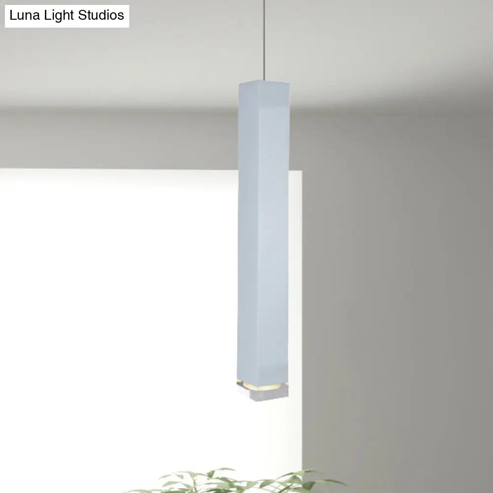 Harper - Modern Cuboid Suspension Light Metal Black/White Dining Room Led Pendant In White/Warm