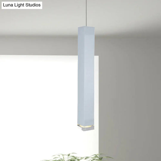 Harper - Modern Cuboid Suspension Light Metal Black/White Dining Room Led Pendant In White/Warm