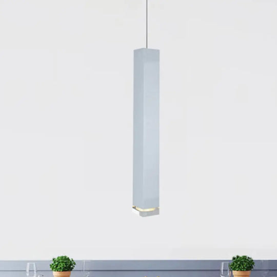 Contemporary Metal Cuboid Suspension Light For Dining Room - Led Pendant In Black/White Size