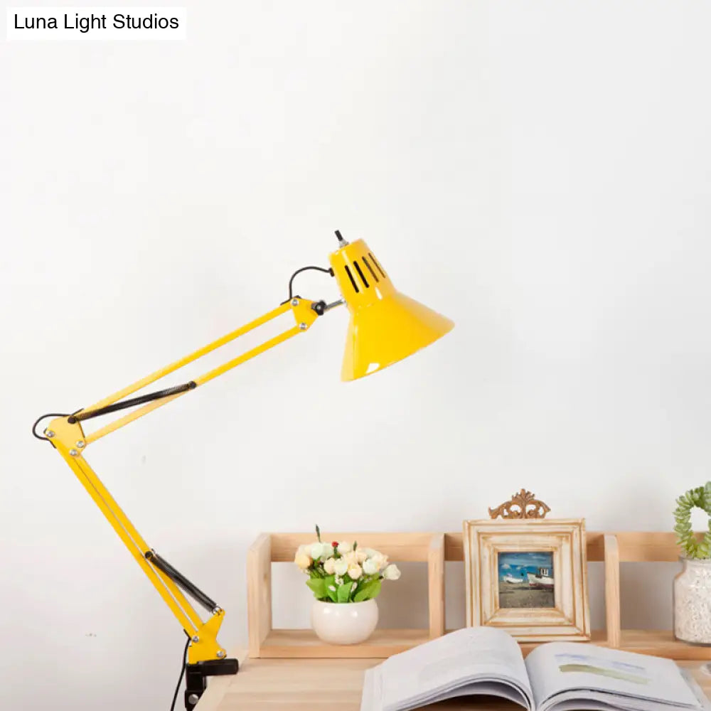 Contemporary Metal Desk Light With Adjustable Arm - Stylish Task Lamp For Study Room Black/White