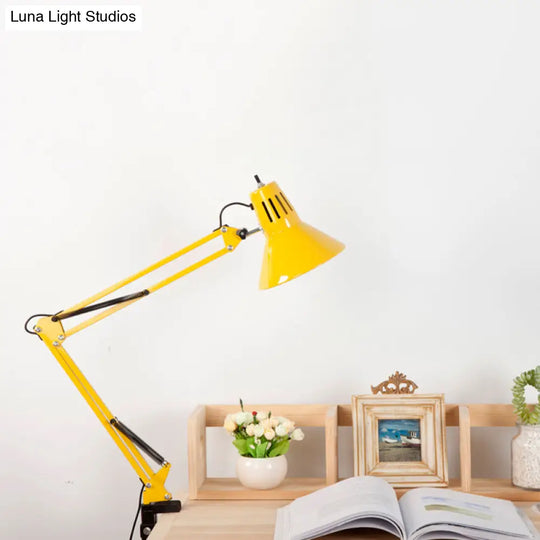 Contemporary Metal Desk Light With Adjustable Arm - Stylish Task Lamp For Study Room Black/White