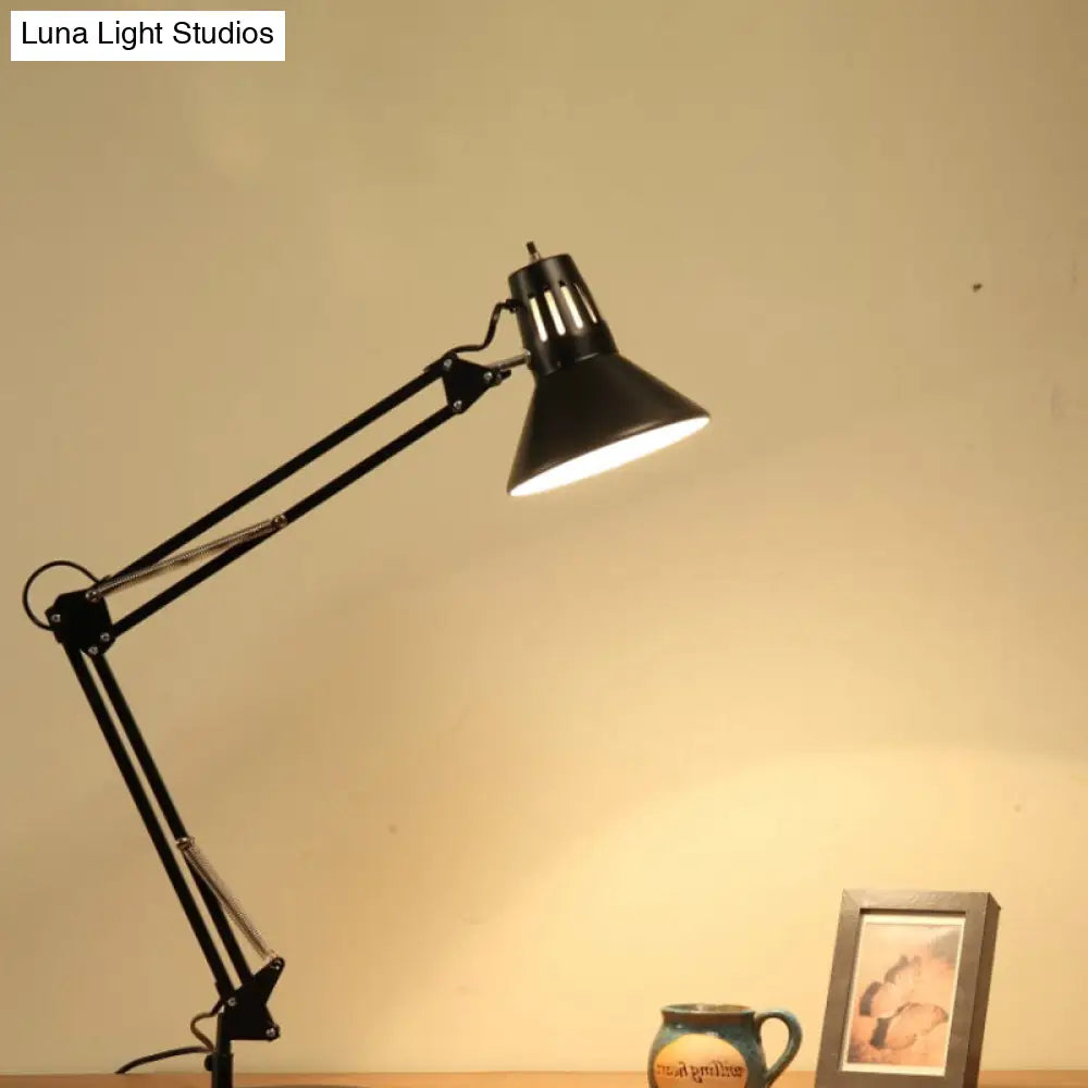 Contemporary Metal Desk Light With Adjustable Arm - Stylish Task Lamp For Study Room Black/White