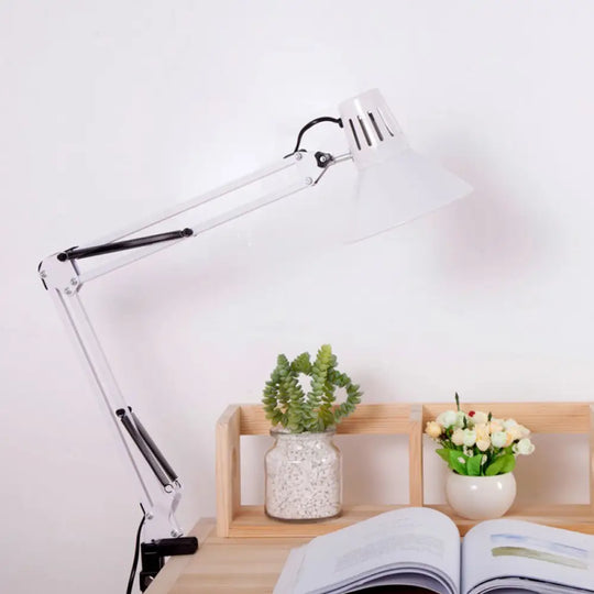 Contemporary Metal Desk Light With Adjustable Arm - Stylish Task Lamp For Study Room Black/White