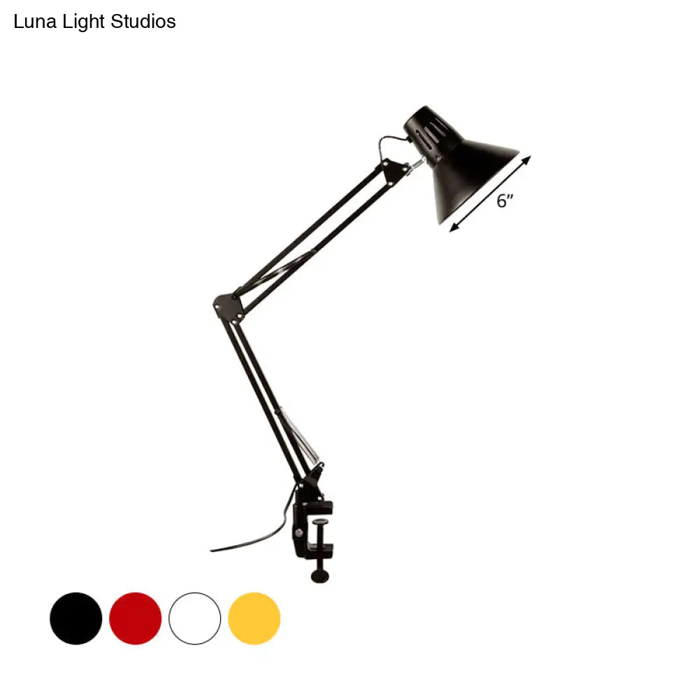 Contemporary Metal Desk Light With Adjustable Arm - Stylish Task Lamp For Study Room Black/White