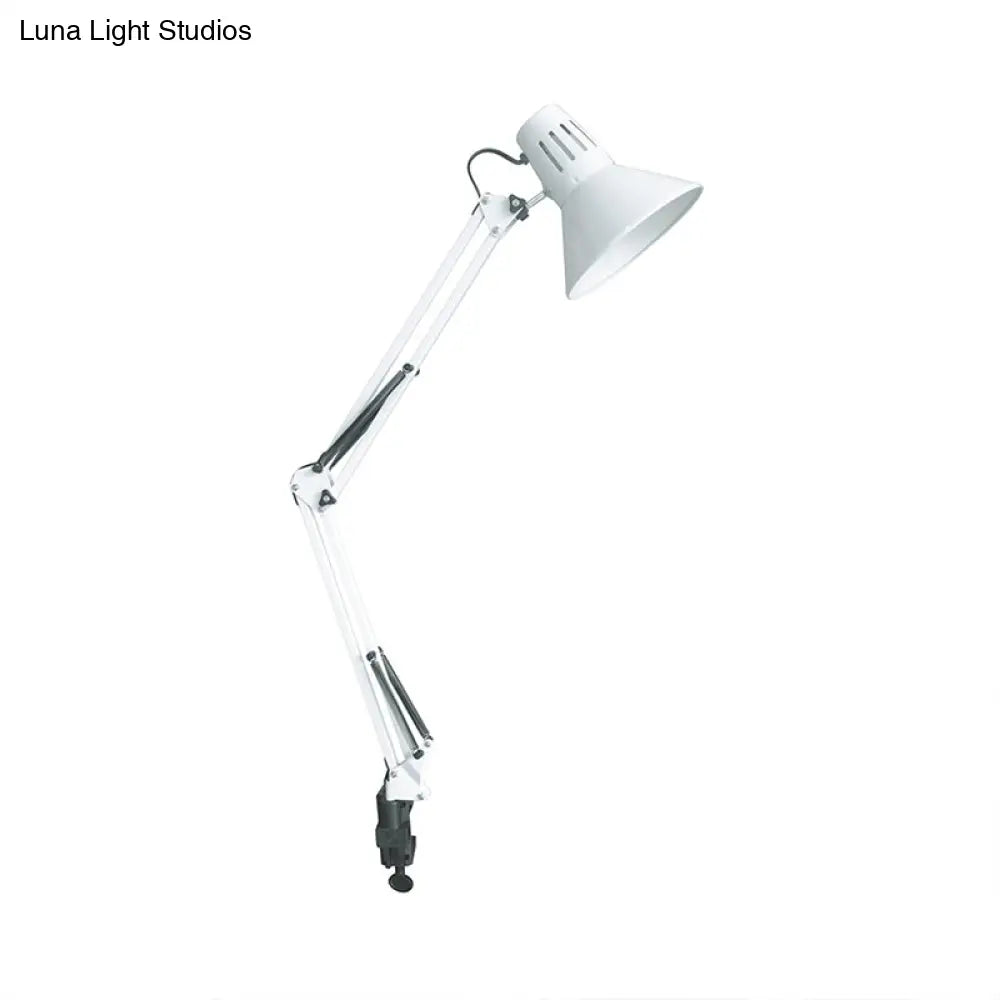 Contemporary Metal Desk Light With Adjustable Arm - Stylish Task Lamp For Study Room Black/White