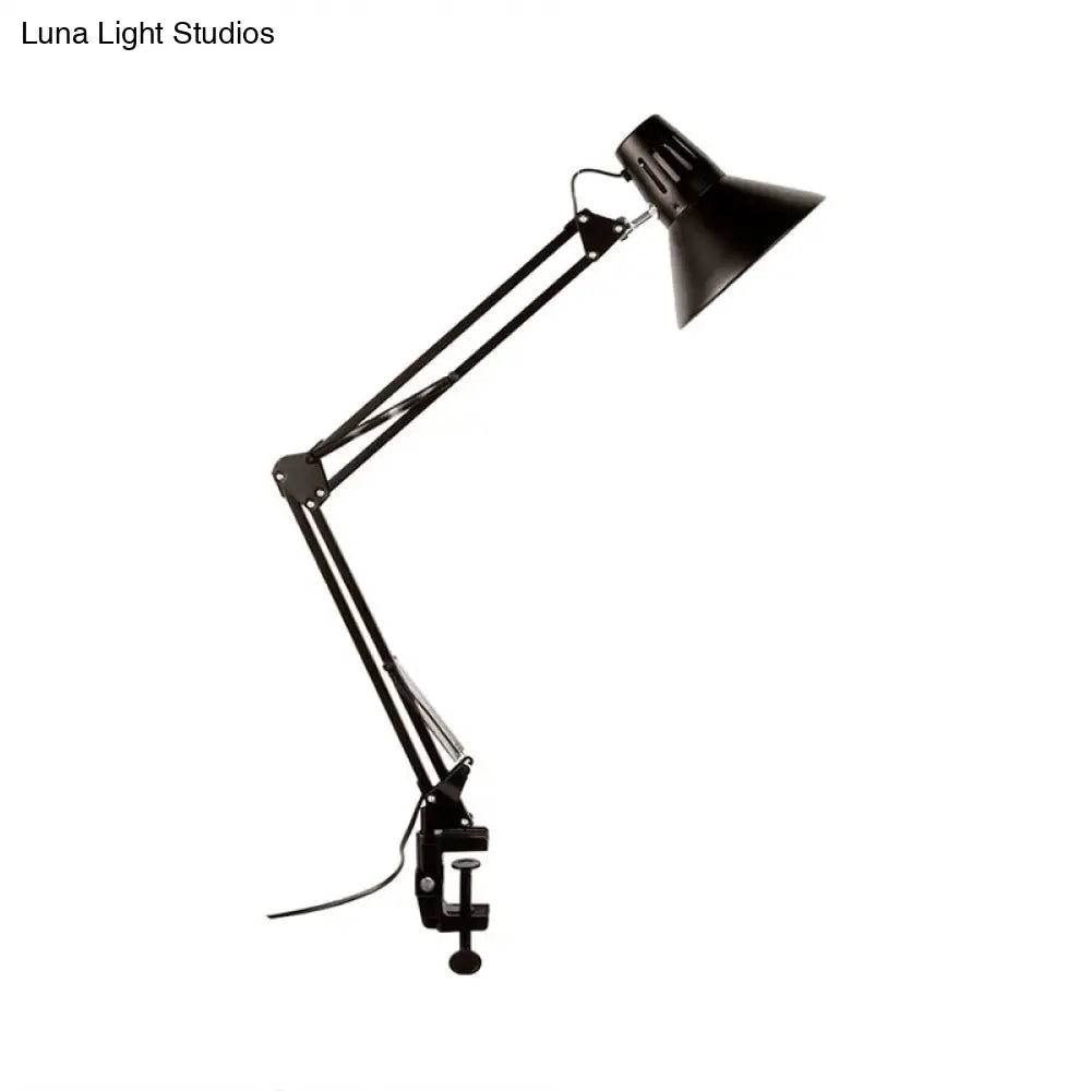 Contemporary Metal Desk Light With Adjustable Arm - Stylish Task Lamp For Study Room Black/White