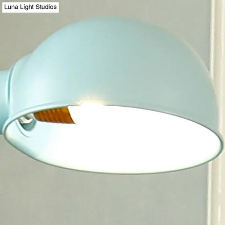 Contemporary Metal Dome Shade Floor Lamp With Flexible Gooseneck Arm