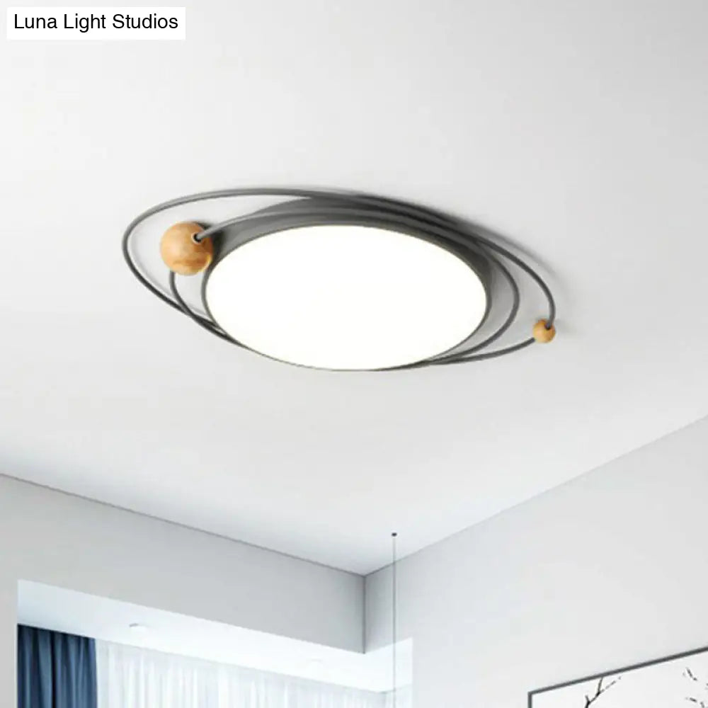 Contemporary Metal Flush Ceiling Light - Led Mount Fixture For Living Room