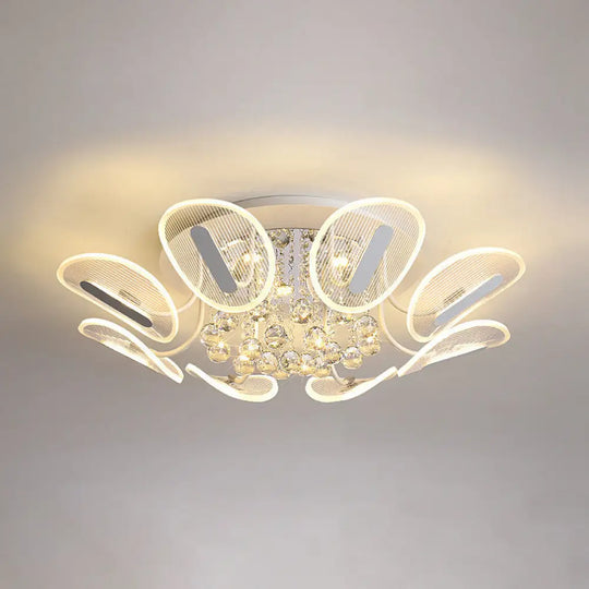 Contemporary Metal Flush Mount Ceiling Light For Bedroom Clear / 31.5 Warm