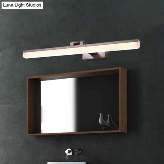 Contemporary Metal Led Vanity Sconce - 16.5/28/22.5 Wide Black/Silver/Coffee Adjustable Lighting