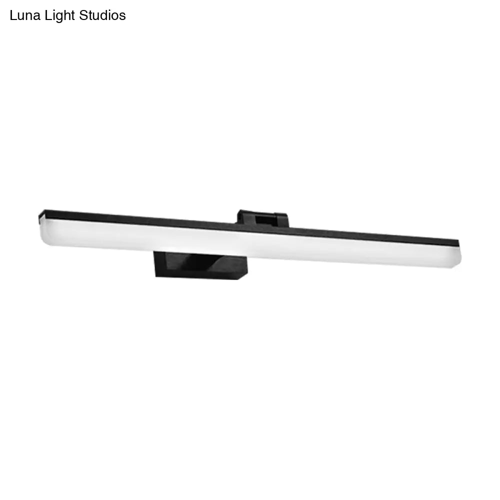 Contemporary Metal Led Vanity Sconce - 16.5/28/22.5 Wide Black/Silver/Coffee Adjustable Lighting