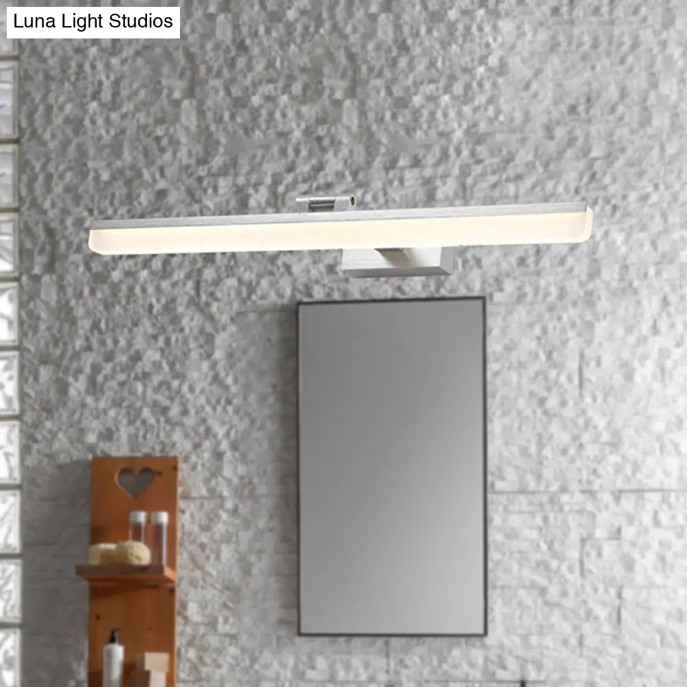 Contemporary Metal Led Vanity Sconce - 16.5/28/22.5 Wide Black/Silver/Coffee Adjustable Lighting