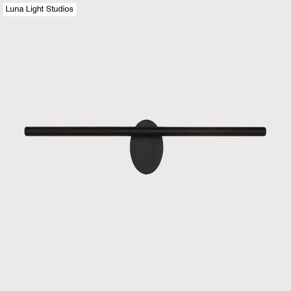 Contemporary Metal Linear Led Vanity Light Wall Sconce In Black