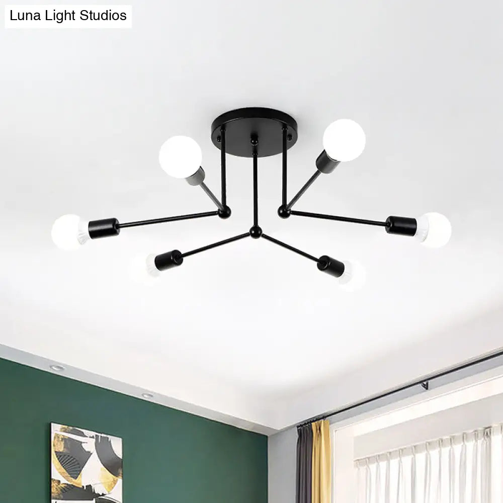 Contemporary Metal Linear Semi-Flush Ceiling Light – Ideal For Kid’s Bedroom And Living Room