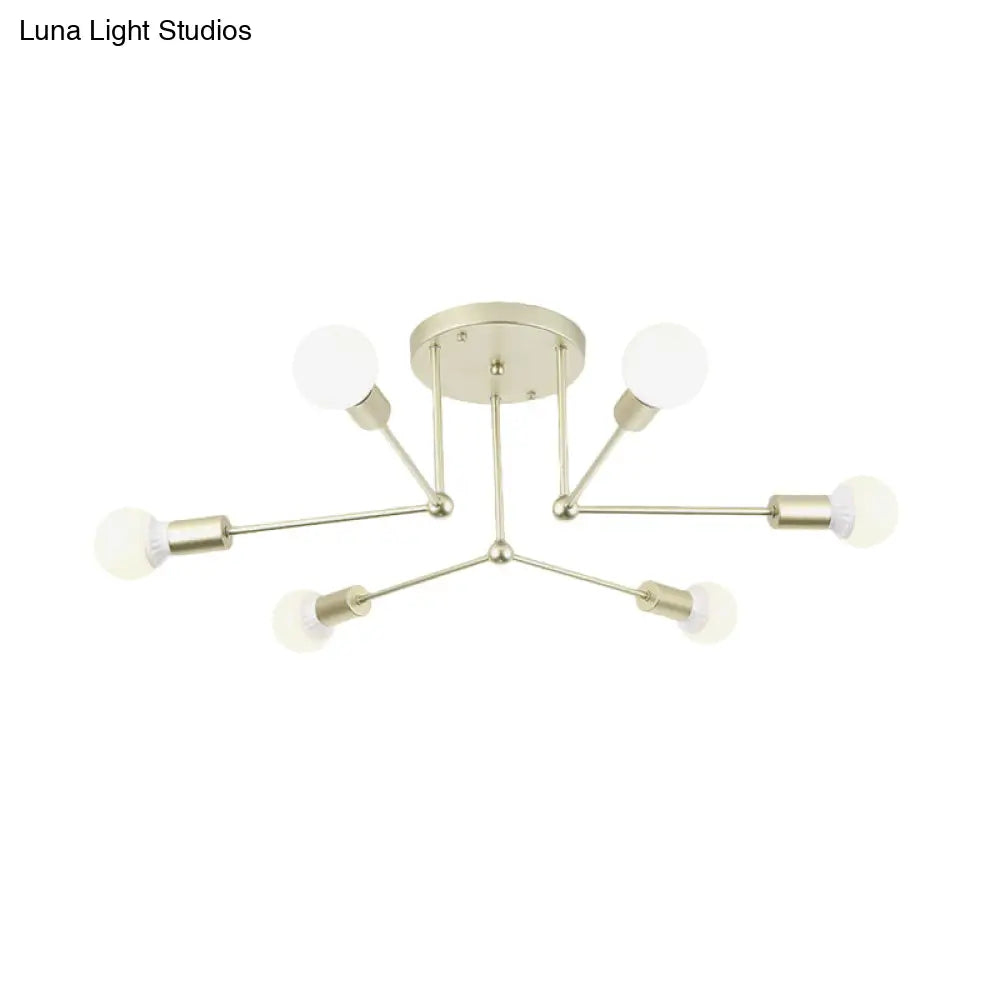 Contemporary Metal Linear Semi-Flush Ceiling Light – Ideal For Kid’s Bedroom And Living Room