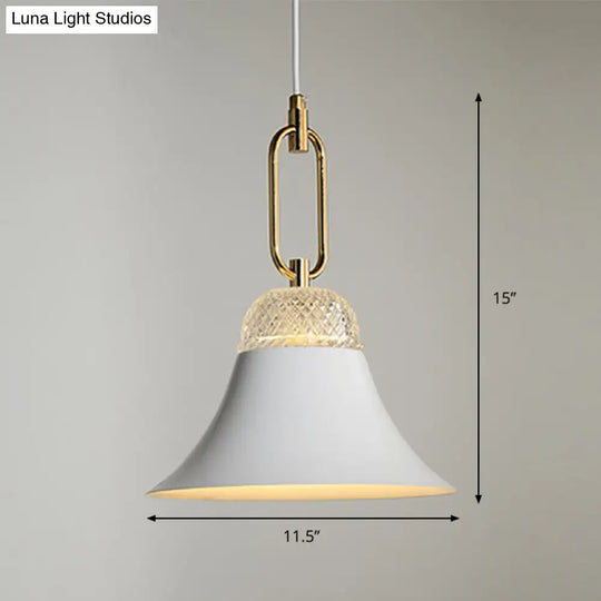 Contemporary Metal Pendant Ceiling Light - White Down Lighting Ideal For Dining Rooms 1