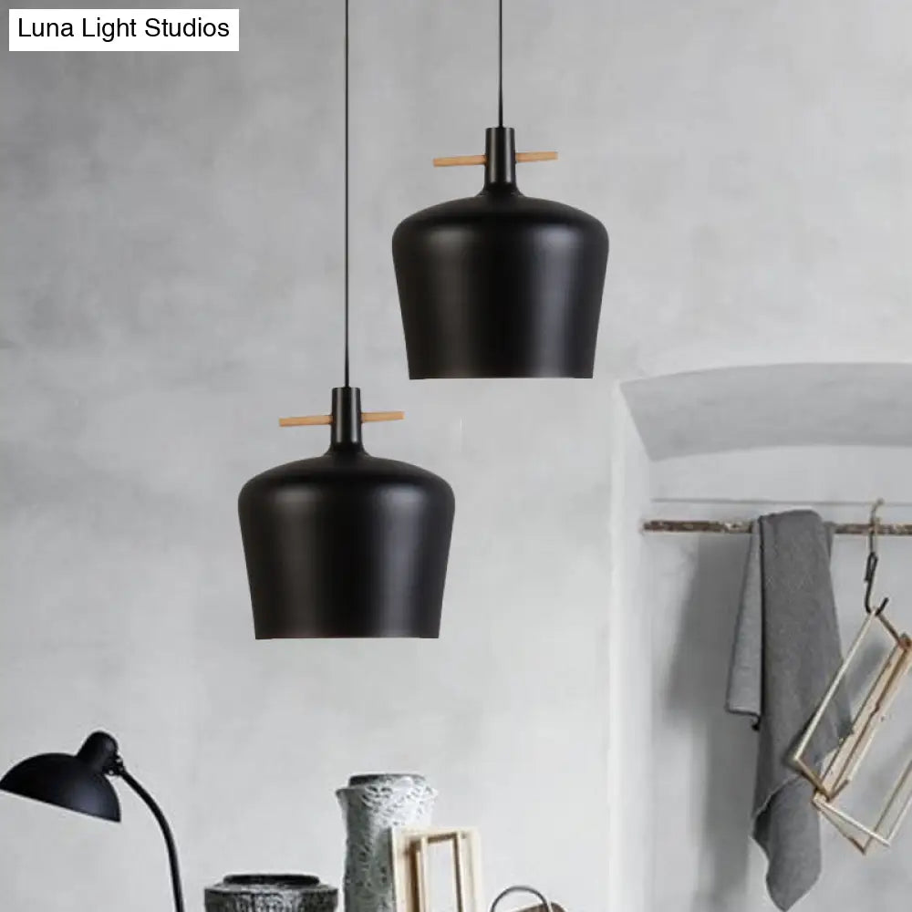 Contemporary Metal Pendant Lamp With Shade - Stylish Dining Room Hanging Light Fixture In