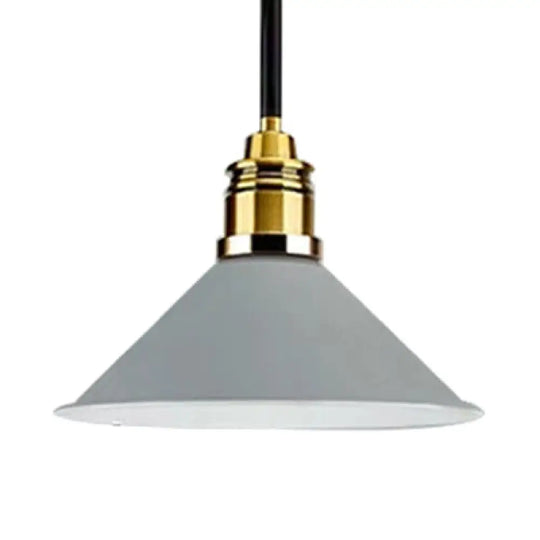 Contemporary Metal Pendant Light With Adjustable Cord - Yellow/Blue/Green Tapered Shade Ideal For