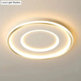 Contemporary Metal Polished Gold Led Ceiling Mount Lamp - Extra Thin Flush Light For Baby Room