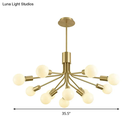 Contemporary Metal Sputnik Chandelier - 12-Head Brass Pendant Light Fixture