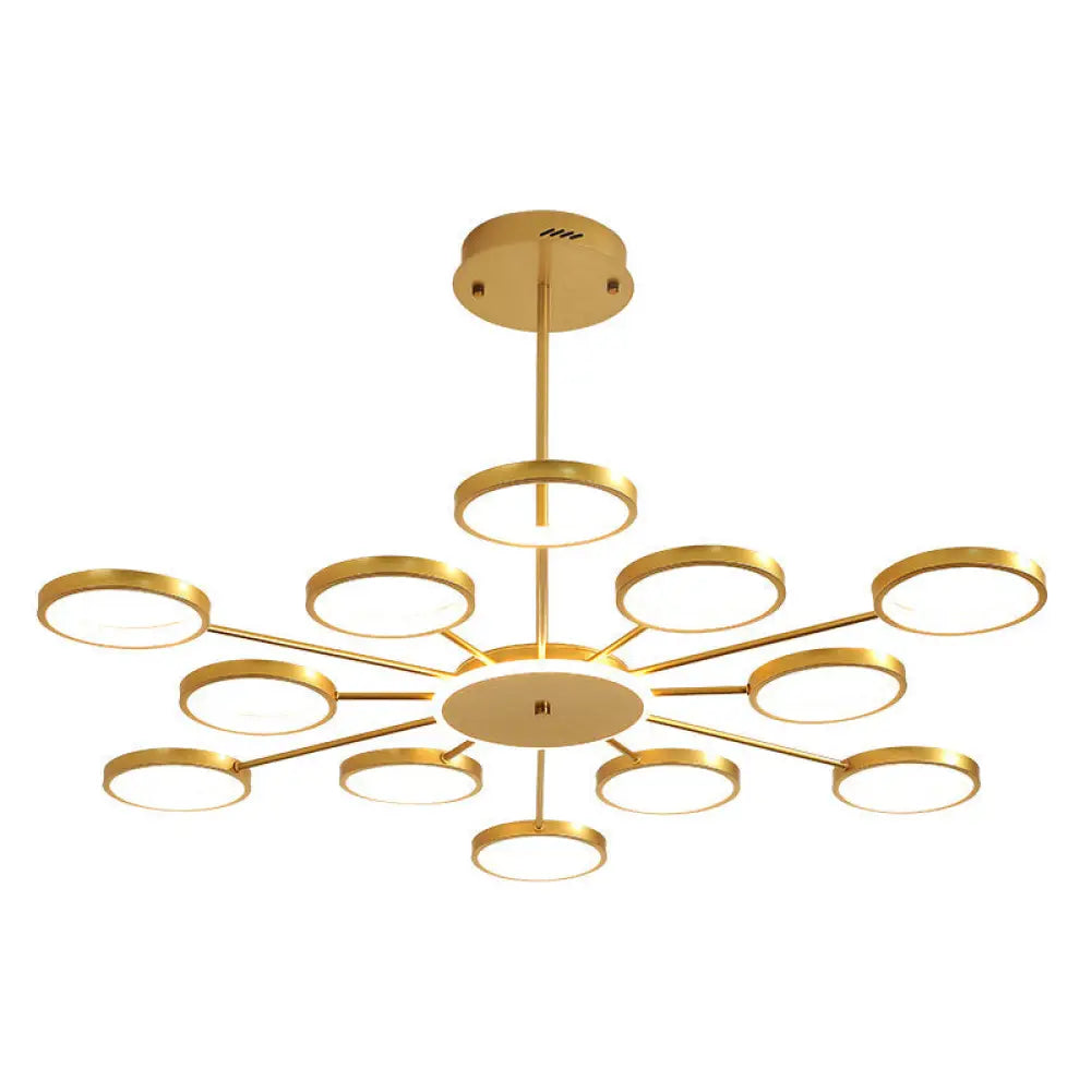 Contemporary Metal Starburst Chandelier: Elegant Hanging Lamp For Living Room