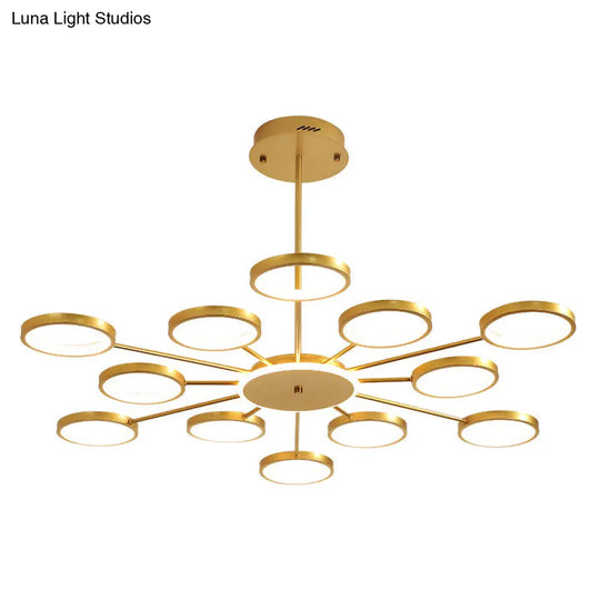 Contemporary Metal Starburst Chandelier: Elegant Hanging Lamp For Living Room