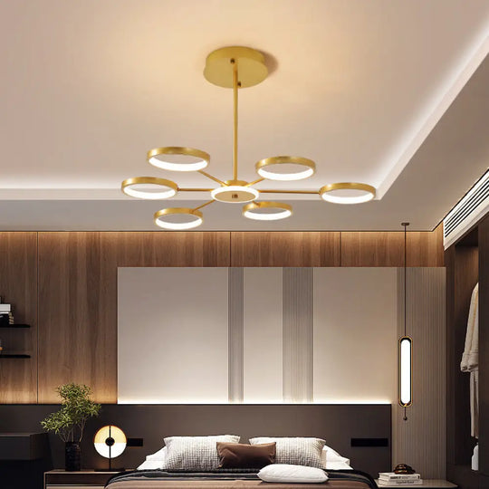 Contemporary Metal Starburst Chandelier: Elegant Hanging Lamp For Living Room Gold / 31.5 Third Gear