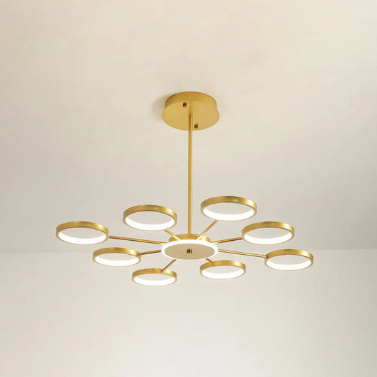 Contemporary Metal Starburst Chandelier: Elegant Hanging Lamp For Living Room Gold / 36.5 Third Gear