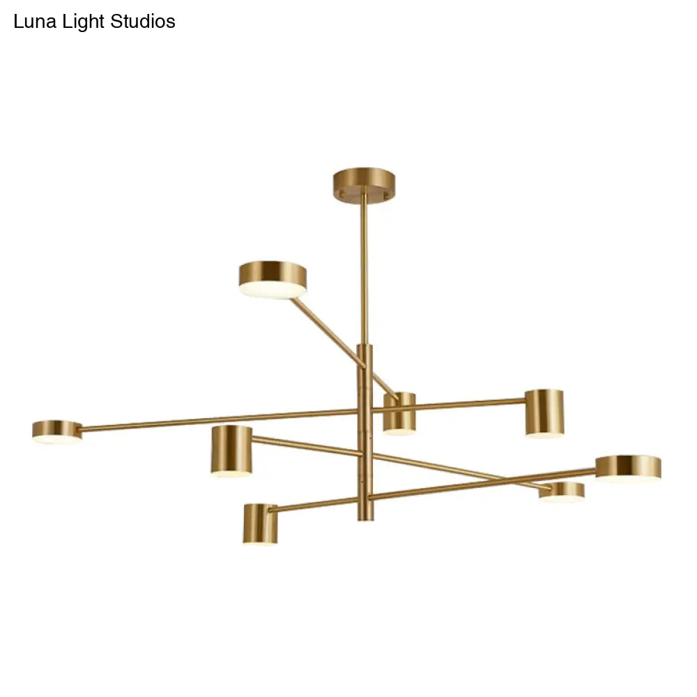 Contemporary Metal Starburst Chandelier For Living Room - Stylish Hanging Ceiling Light