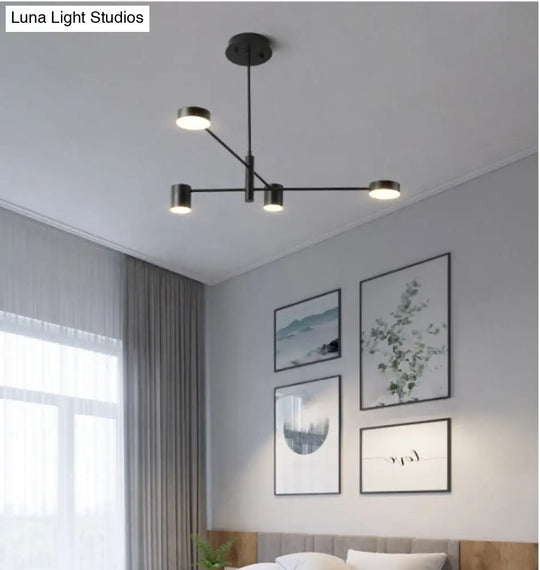 Contemporary Metal Starburst Chandelier For Living Room - Stylish Hanging Ceiling Light