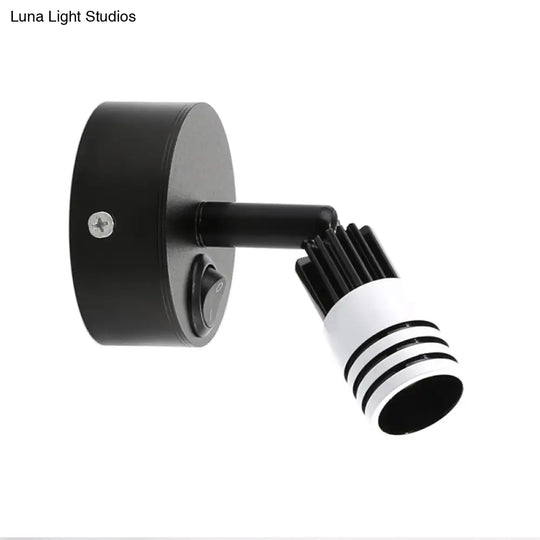 Contemporary Metal Wall Mounted Led Sconce Light In Black/White - Warm/White