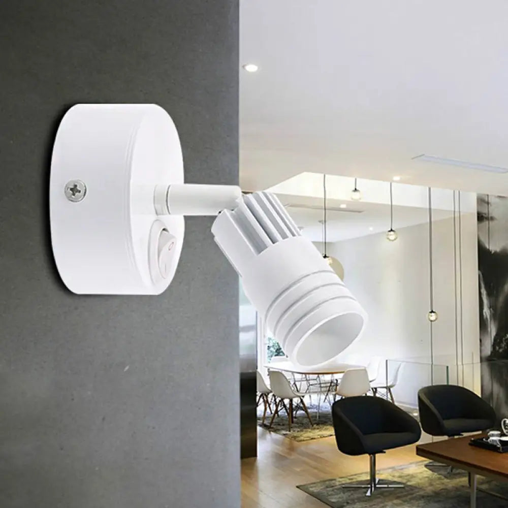 Contemporary Metal Wall Mounted Led Sconce Light In Black/White - Warm/White White / Warm With