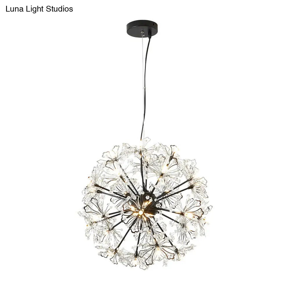 Contemporary Metallic Dandelion Chandelier Pendant Light - 24 Lights Brass Ceiling Lamp