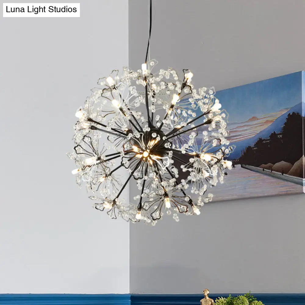 Contemporary Metallic Dandelion Chandelier Pendant Light - 24 Lights Brass Ceiling Lamp