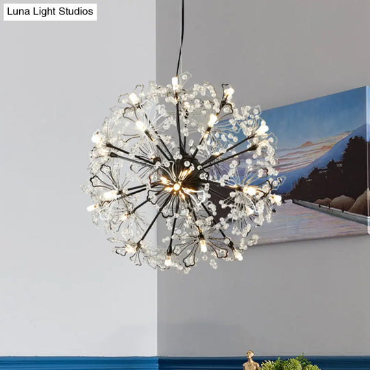 Contemporary Metallic Dandelion Chandelier Pendant Light - 24 Lights Brass Ceiling Lamp